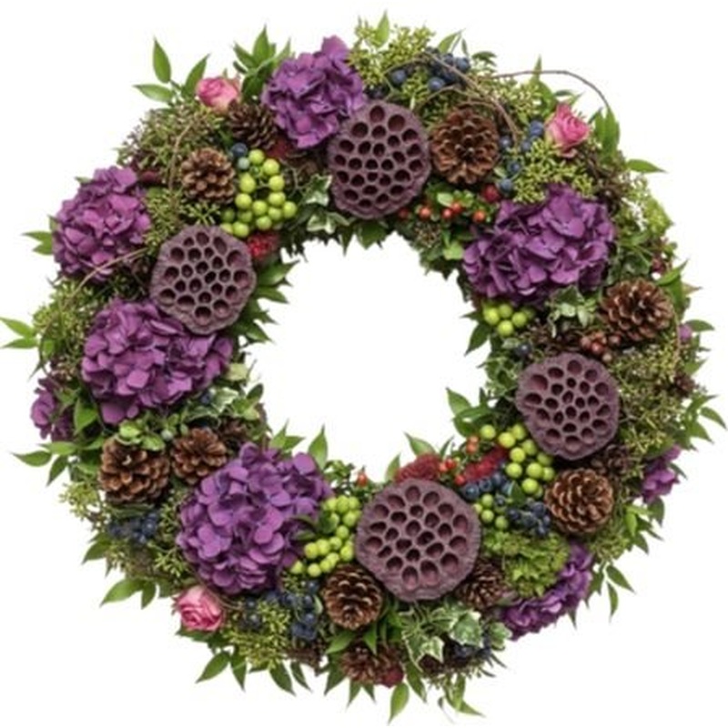 Amazing Purple and Green Woodland Door Wreath