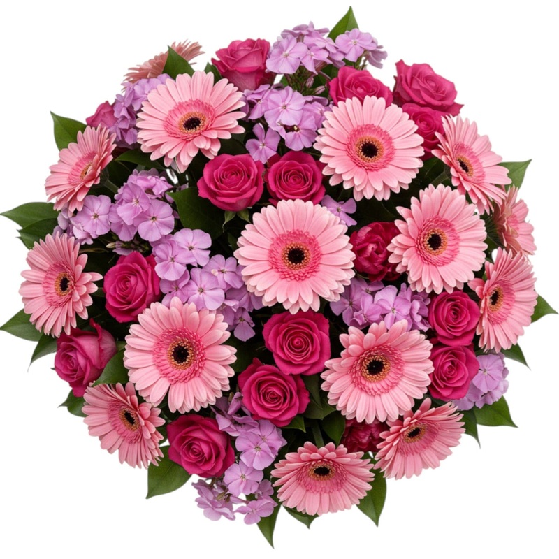 A Stack of Pink Flowers Bouquet