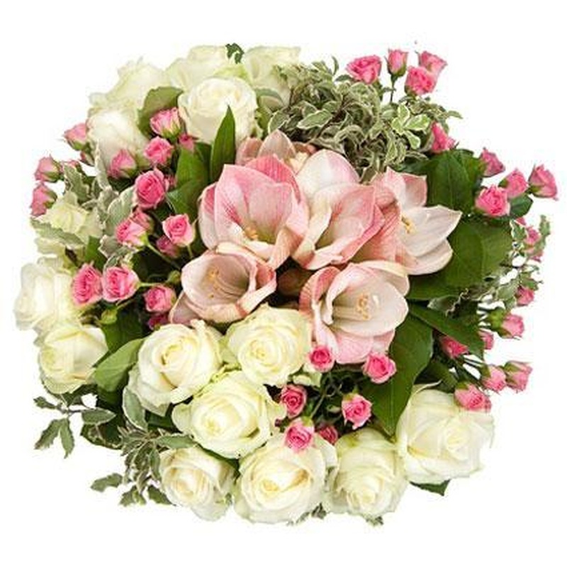Amaryllis and Roses Flower Bouquet