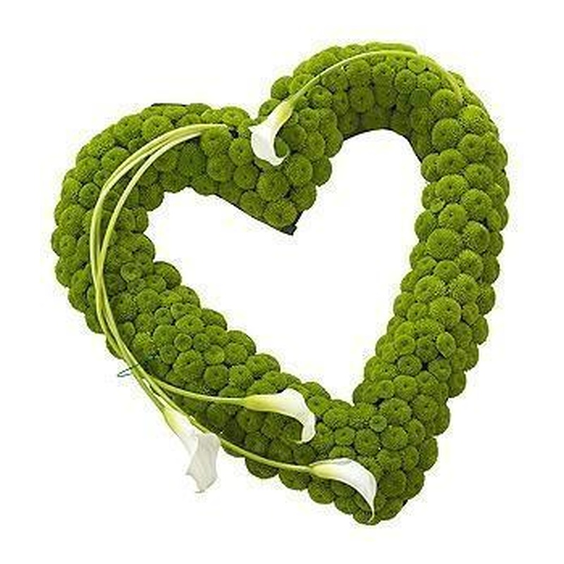 Calla Lily & Green Open Heart