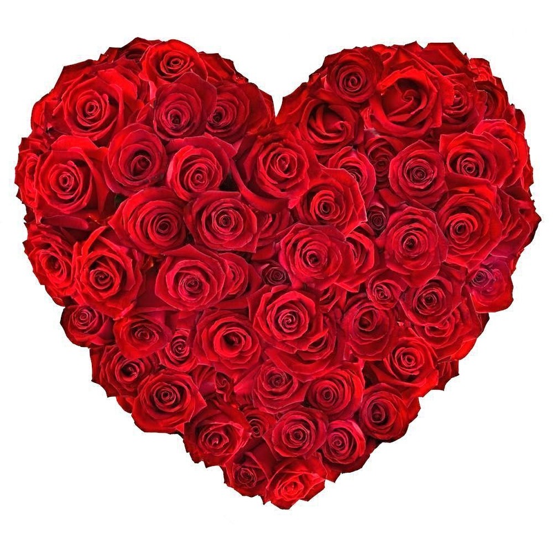 Classic Red Roses Heart