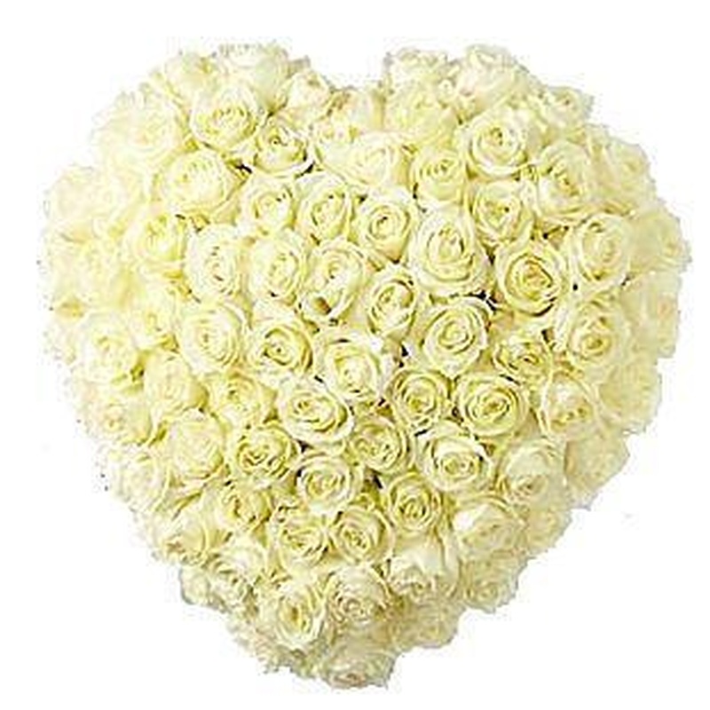 Luxury White Roses Heart