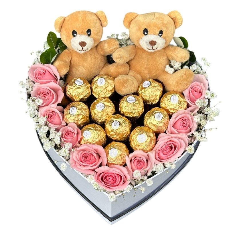 Box of Pink Roses and Chocolate