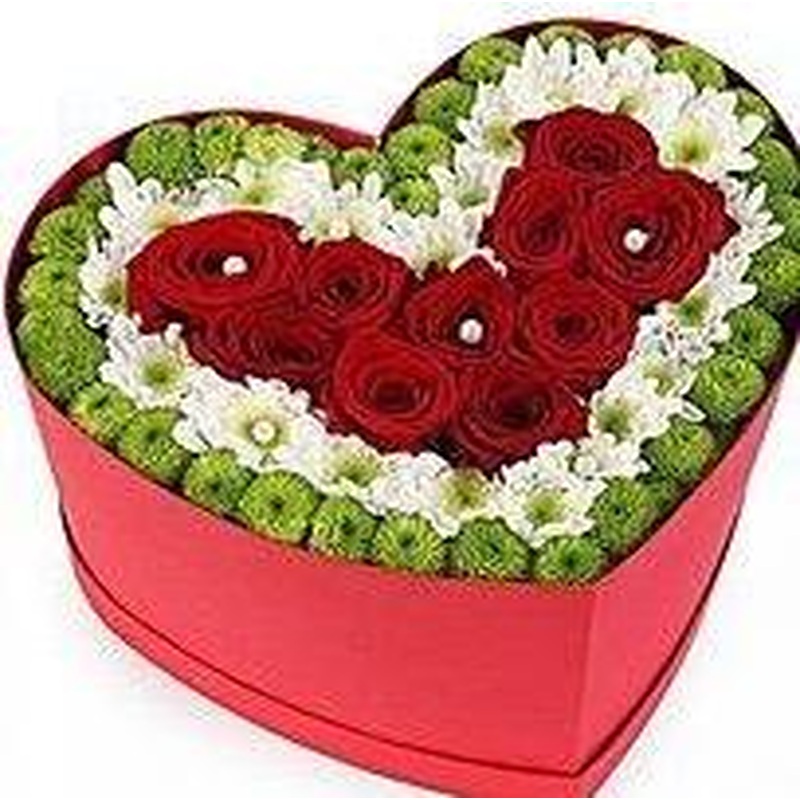 Hearts in Heart Flowers Box