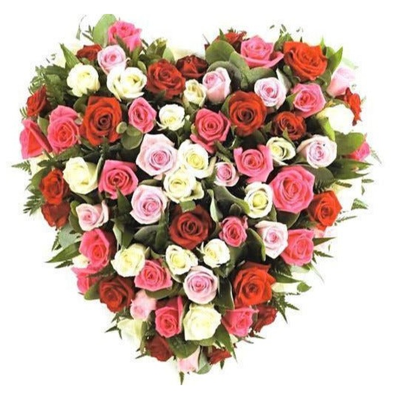 Luxury Four Roses Colour Heart