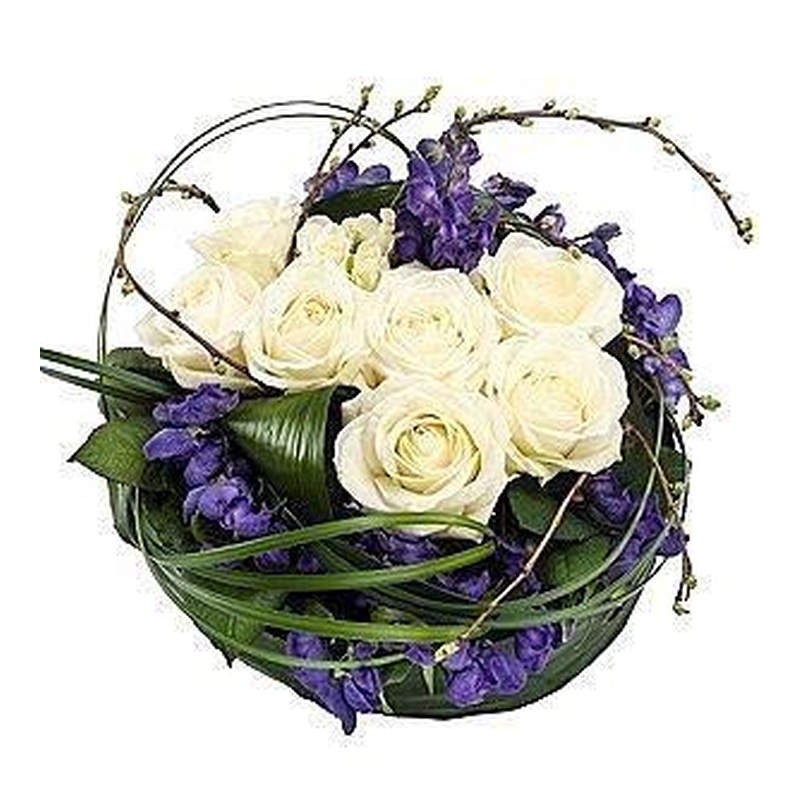 Modern White & Purple Posy
