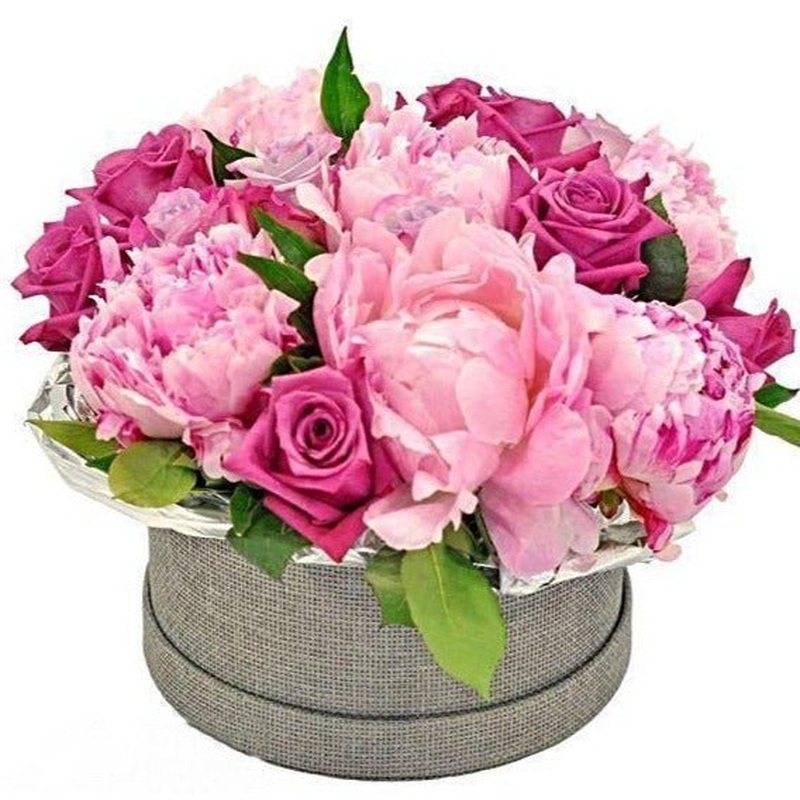 Pink Peony and Roses Box