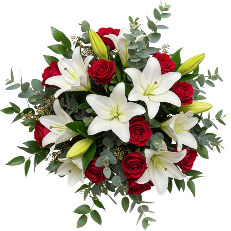 White Lily & Roses Bouquet