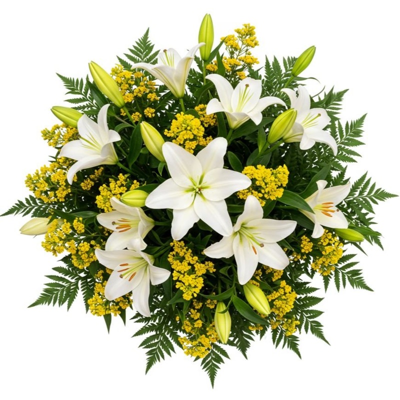 White Lily & Solidago Splendid Bouquet