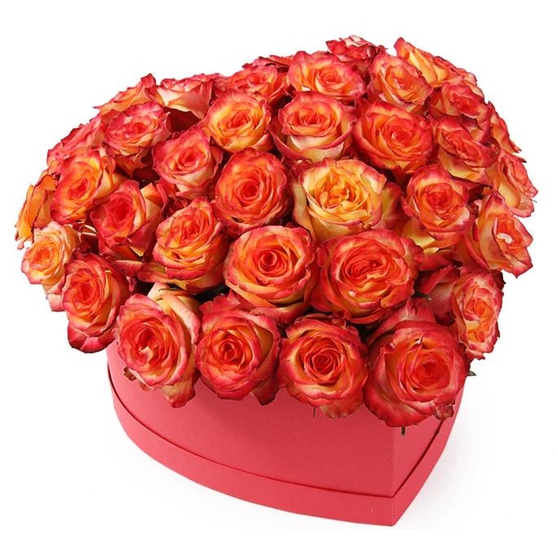 Cherry Brandy Roses Heart Box