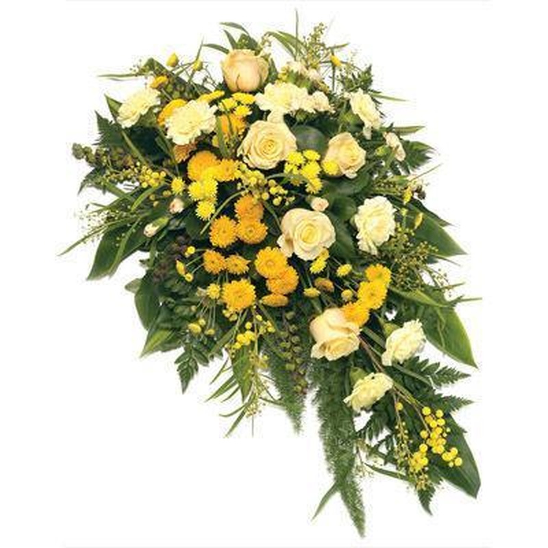 Yellow Roses Funeral Spray