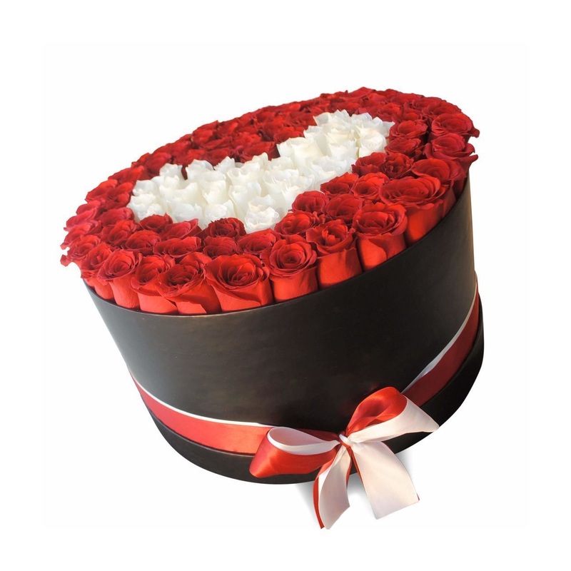 White Heart on Red Box