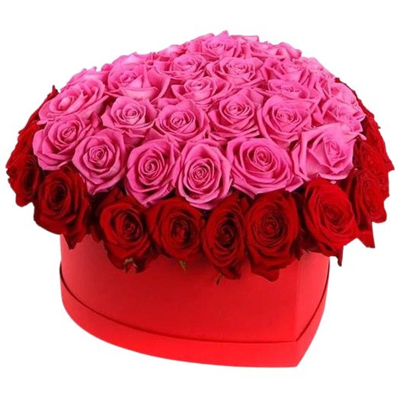 Luxury Red and Pink Roses Box