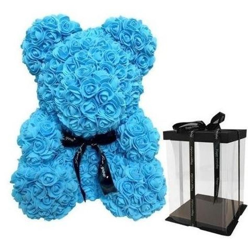 Luxury Blue Rose Teddy Bear