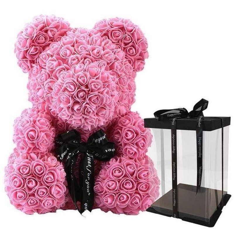 Luxury Pink Rose Teddy Bear