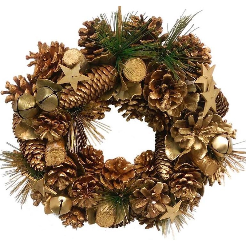 Gold Cones Christmas Wreath
