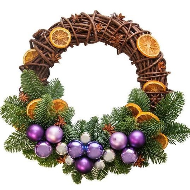 Orange Natural Festive Wreath