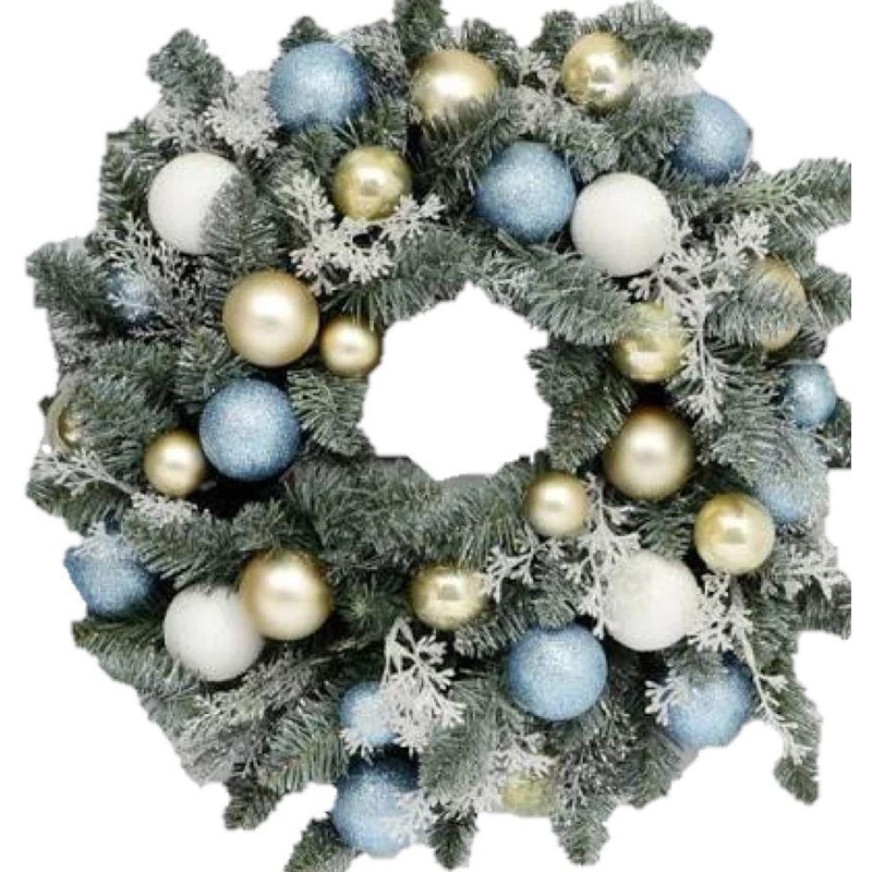 Glitter Blue Christmas Wreath