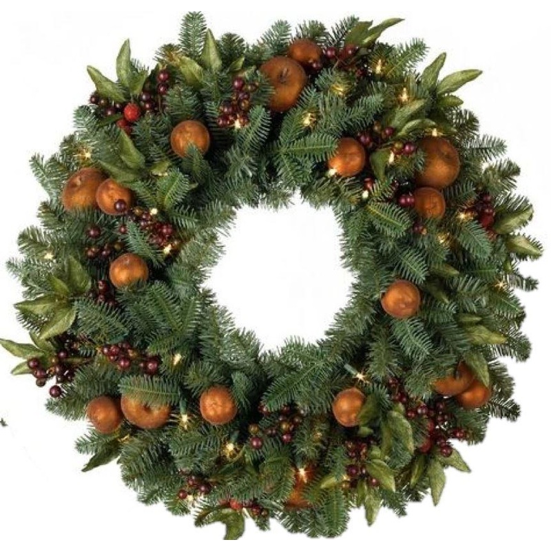 Gold Apple Christmas Wreath