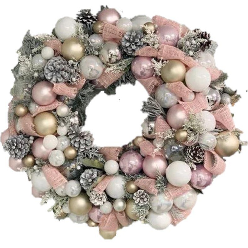 Pastel Pink Christmas Wreath