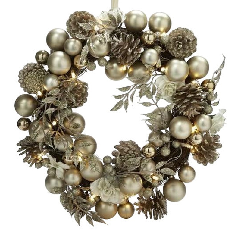 Silver Bauble Christmas Wreath