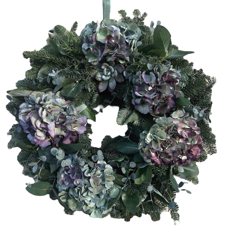 Hydrangea Christmas Wreath