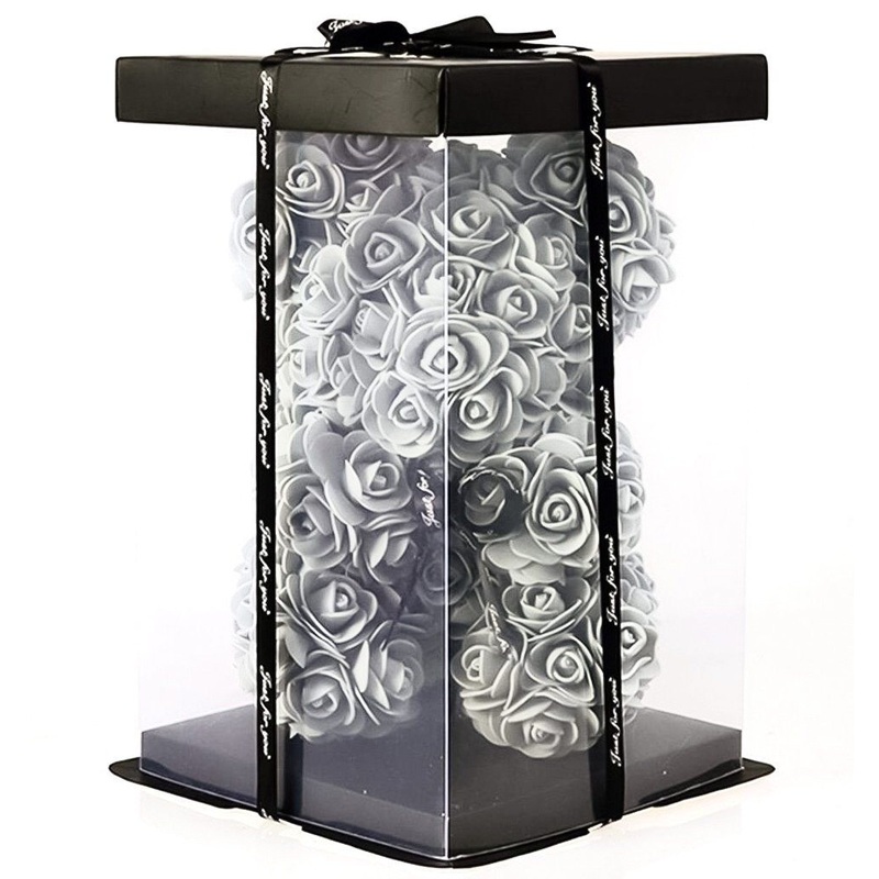 Mini Luxury Grey Rose Teddy Bear