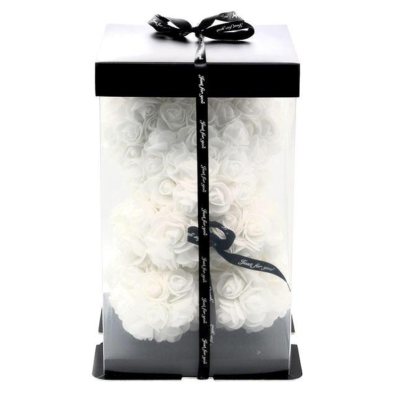 Mini Luxury White Rose Teddy Bear