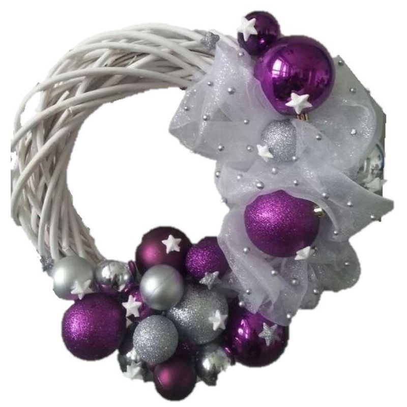 Purple Holly Wreath