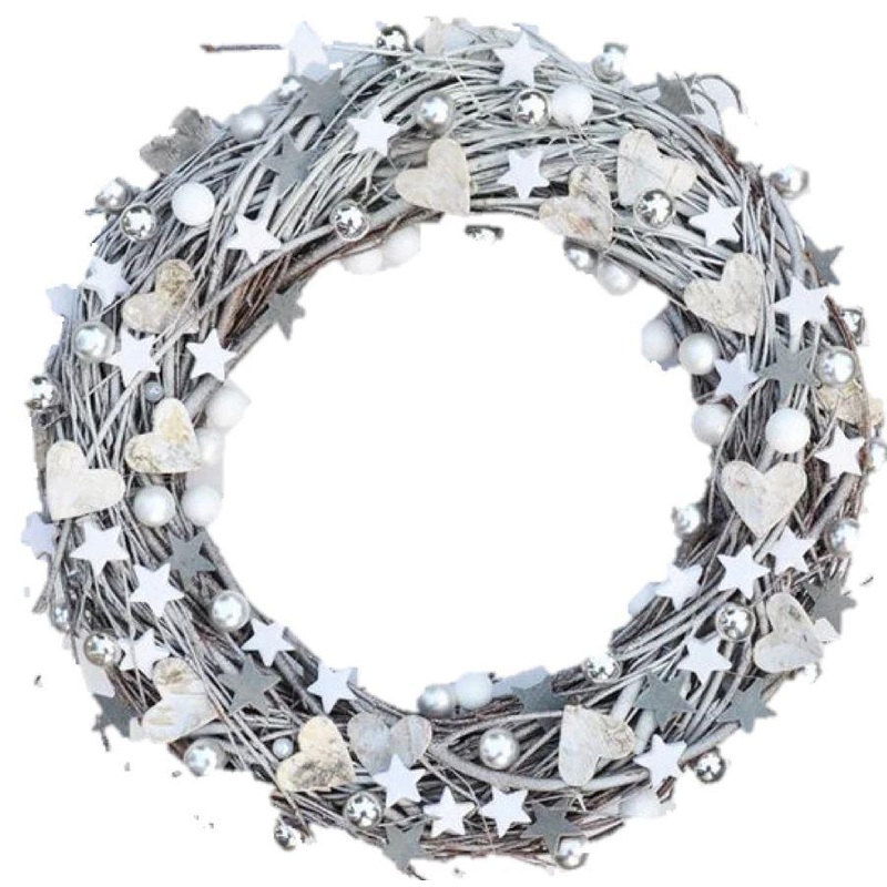 Stars and Hearts Christmas Wreath