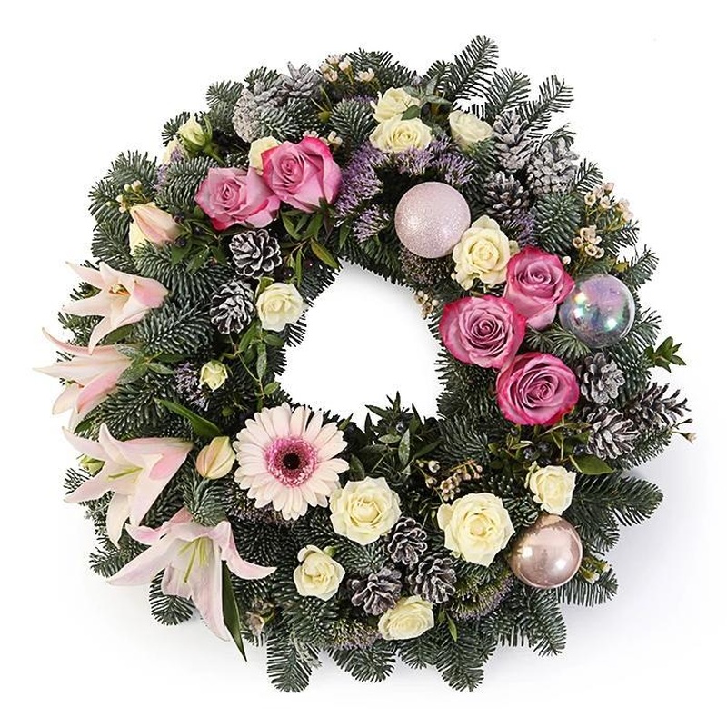 Roses and Lily Door Wreath