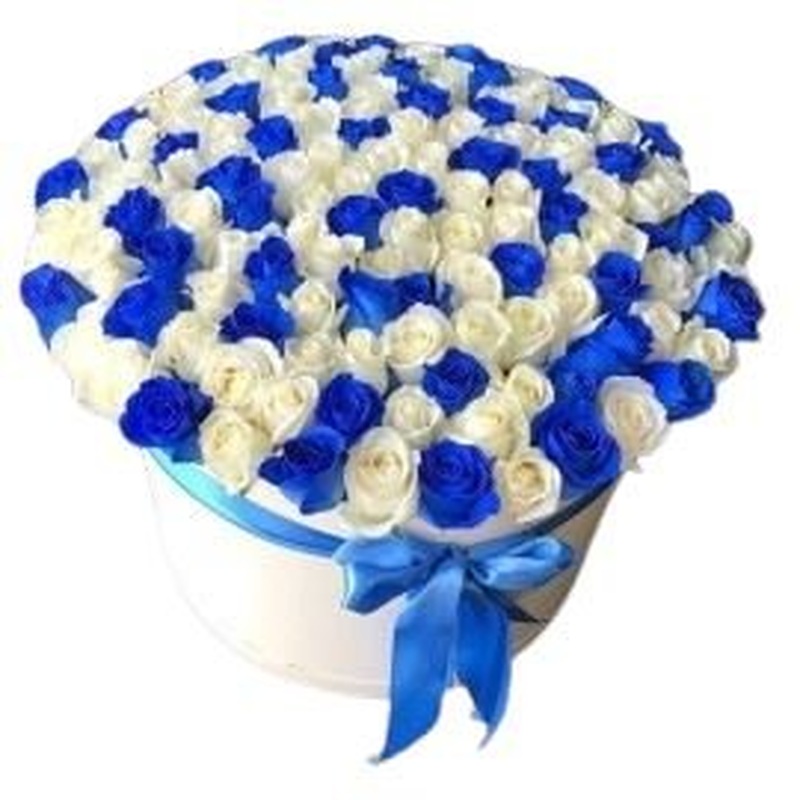 Blue and White Roses Box