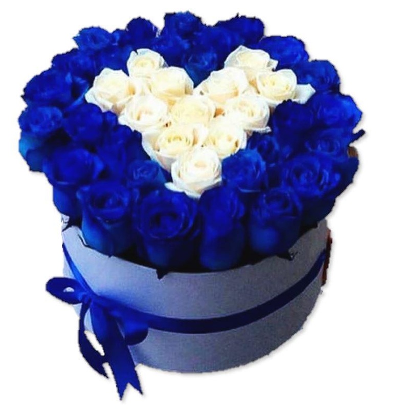 Luxury White Heart on Blue Box