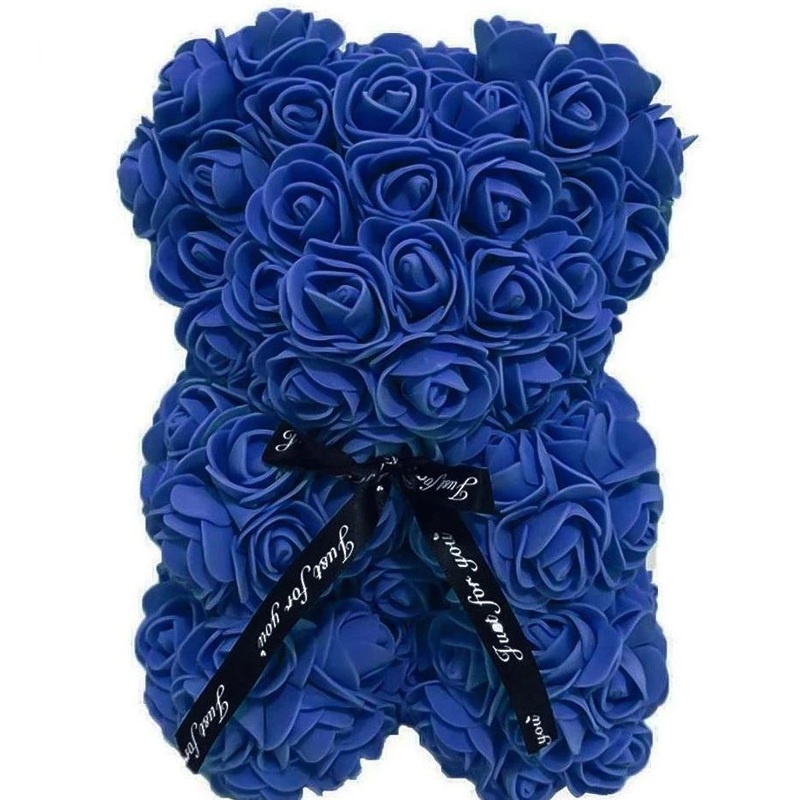 Mini Luxury Navy Blue Rose Teddy Bear