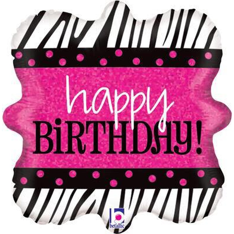 18in Happy Birthday Pink Balloon