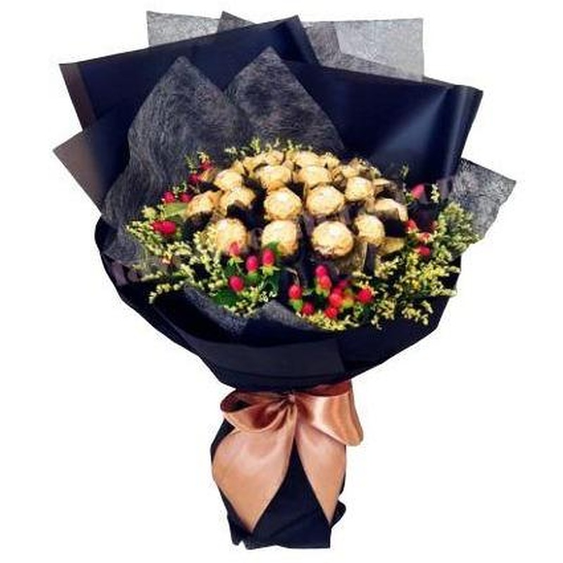 Luxury Chocolate Bouquet with Red Hypericum