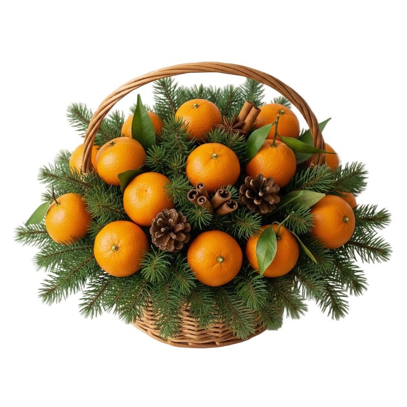 Tangerine Christmas Basket