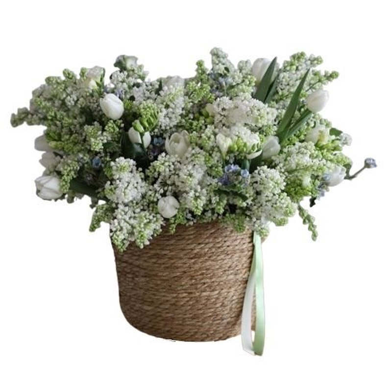 Amazing Lilac Basket with Touch of Blue