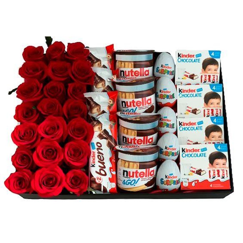 Roses and Kinder Chocolate Box