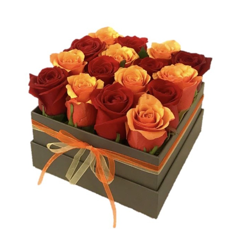 Orange & Red Roses Chessboard Signature Box