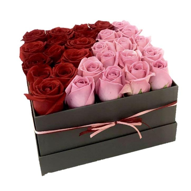Pink & Red Roses Box