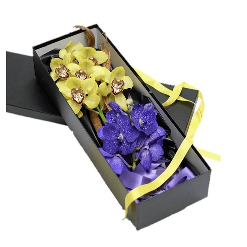 Orchids Luxury Box with Wood Decor
