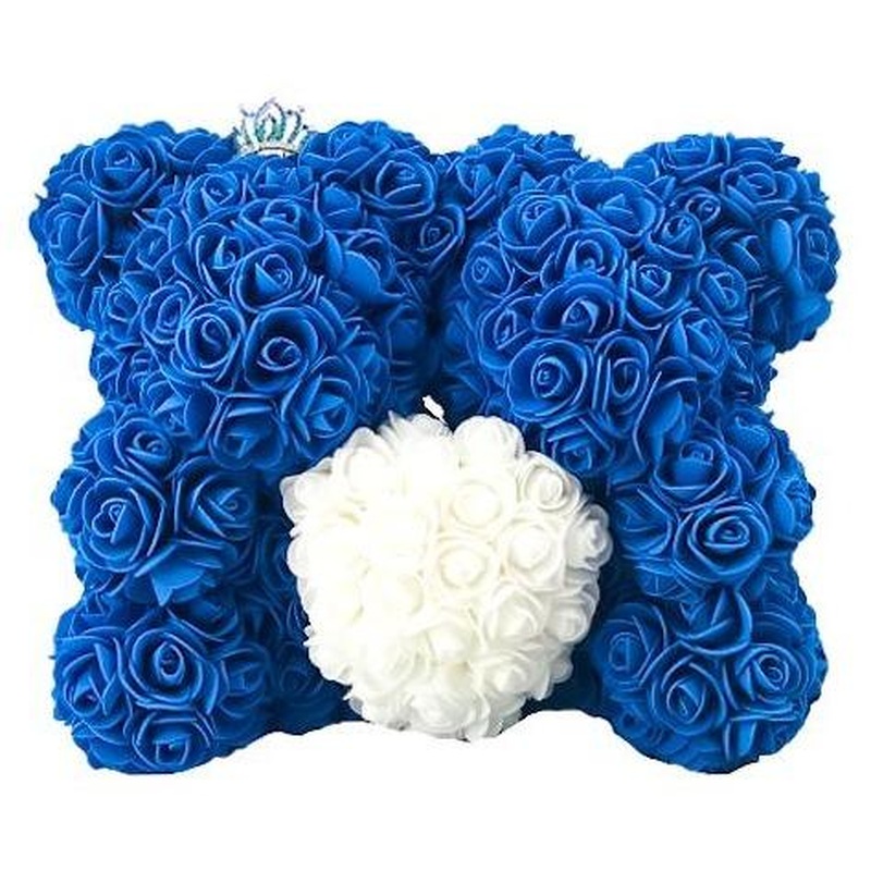 Twin Luxury Navy Rose Teddy Bear