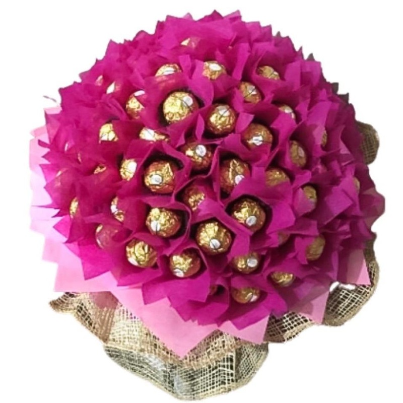 Bright Pink Lovely Chocolate Bouquet