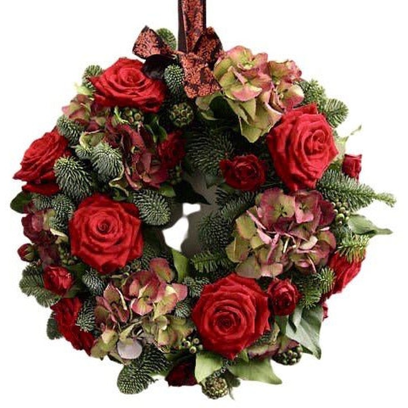 Roses and Hydrangea Wreath