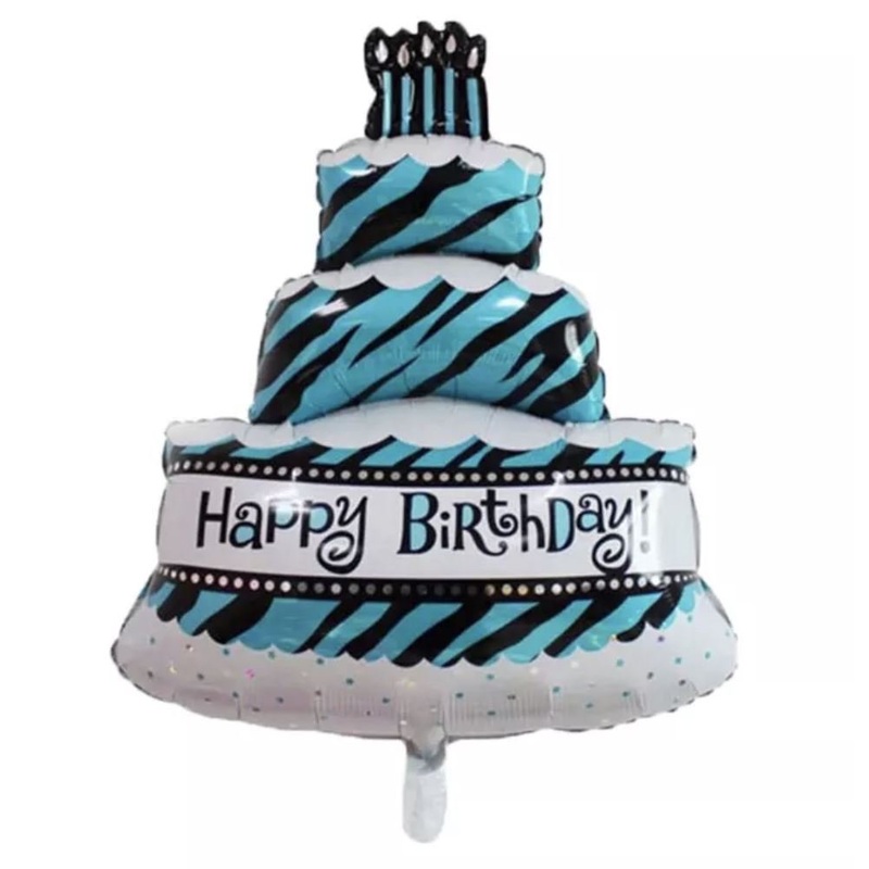 Blue Balloon Birthday Cake 39x23 inch