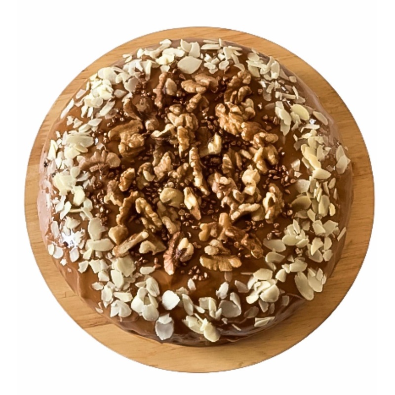 Cake with Glaze and Almonds