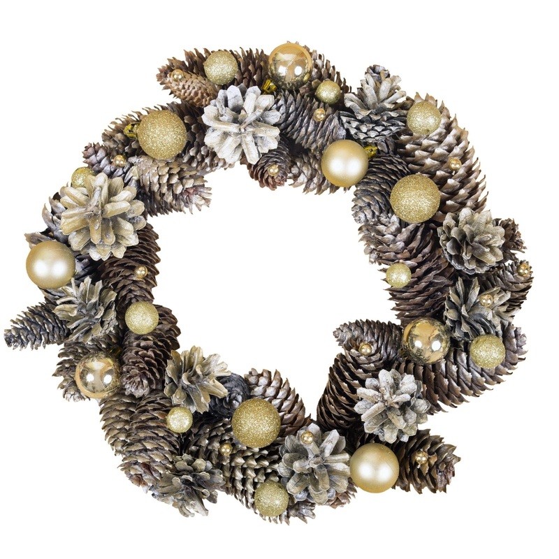 Gold with Silver Christmas Wreath