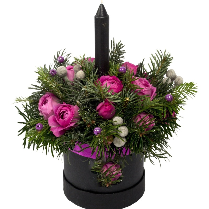 Pink Christmas Box with Candle