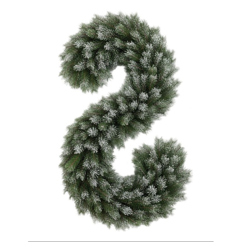 Natural Fresh Garland with Artificial Snow